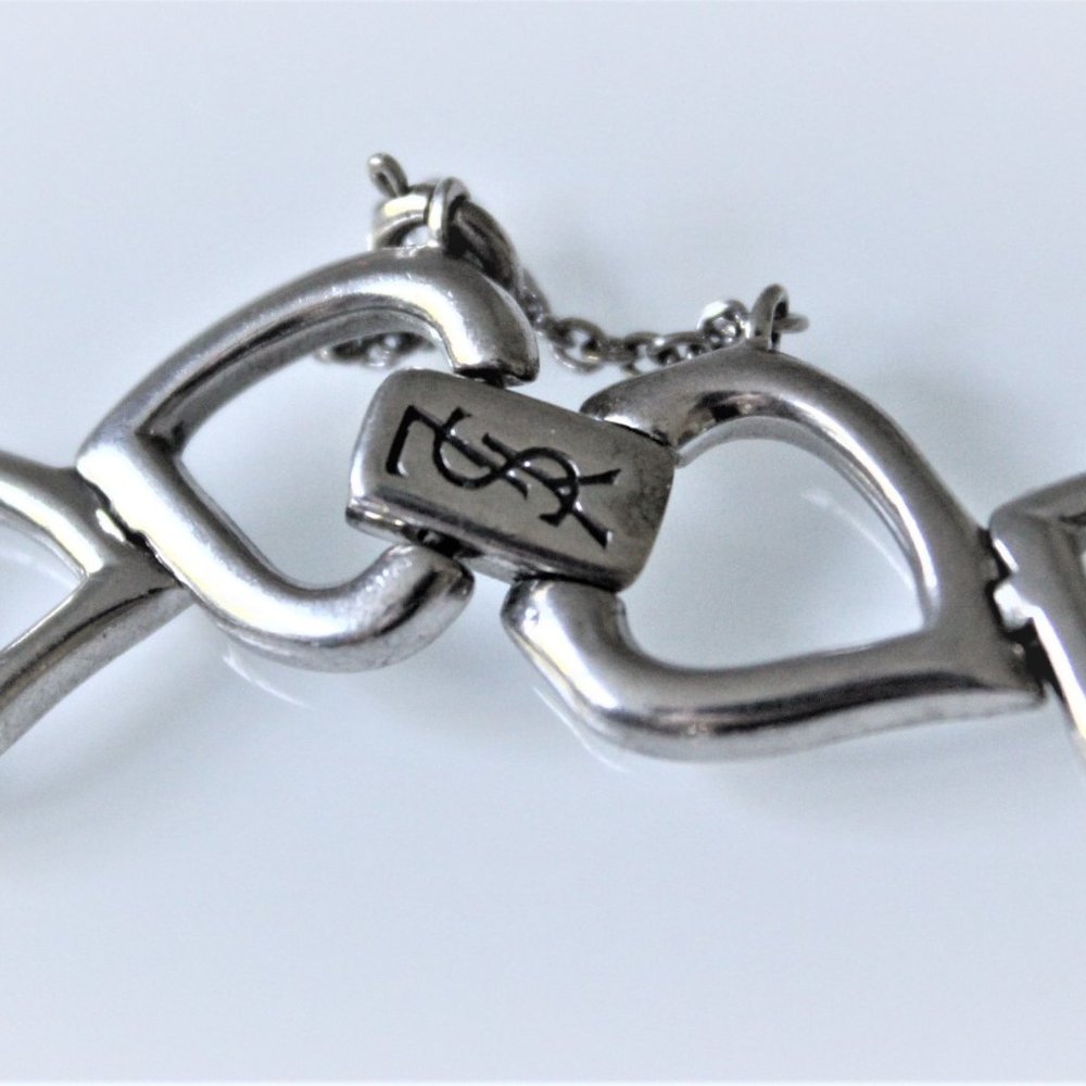 SAINT LAURENT STERLING SILVER HEART NECKLACE - Picture 3 of 8